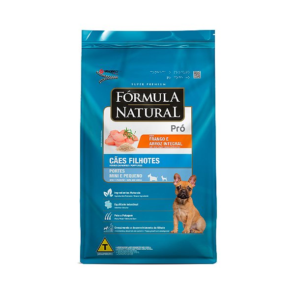 RAÇÃO SECA FÓRMULA NATURAL PRÓ CÃO FILHOTE RAÇAS PEQUENAS E MINI FRANGO E ARROZ INTEGRAL 1KG