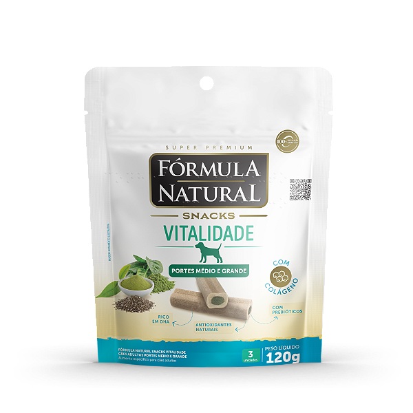 SNACKS FÓRMULA NATURAL CÃO VITALIDADE PORTE MÉDIO E GRANDE 120G