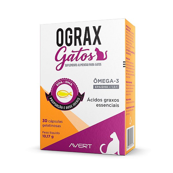 SUPLEMENTO OGRAX AVERT P/ GATOS C/ 30 CAP