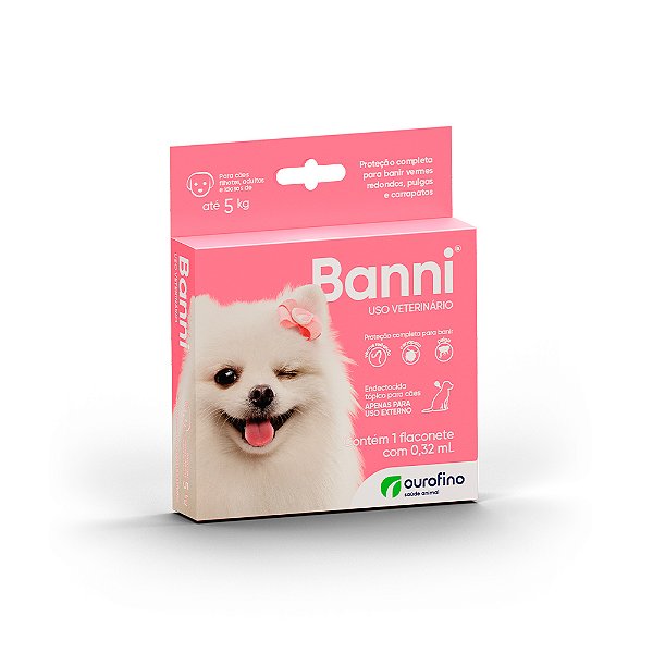 ANTIPULGAS BANNI OURO FINO P/ CÃO 0.32 ML - ATÉ 5kg