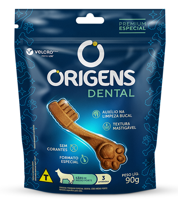 PETISCO ORIGENS P/ CÃO DENTAL RAÇAS MÉDIAS 90G
