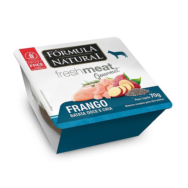 RAÇÃO ÚMIDA FÓRMULA NATURAL FRESH MEAT CÃO ADULTO GOURMET FRANGO, BATATA DOCE E CHIA 70G