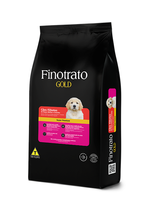 RAÇÃO SECA FINOTRATO GOLD CÃO FILHOTE RAÇAS GRANDES E GIGANTES 15KG