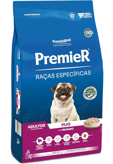 RAÇÃO SECA PREMIER CÃO ADULTO PUG 1 KG
