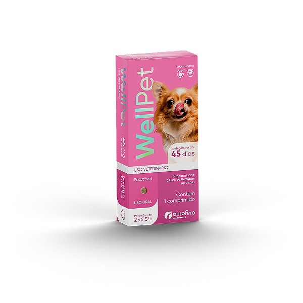 ANTIPULGAS WELLPET OURO FINO 45MG DE 2 ATÉ 4,5KG