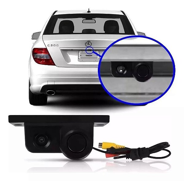 Camera De Ré Com Sensor Estacionamento Embutido Integrado