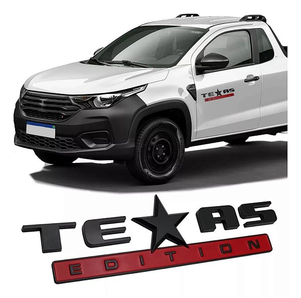 Emblema texas edition Pick-Up camionete cor preto