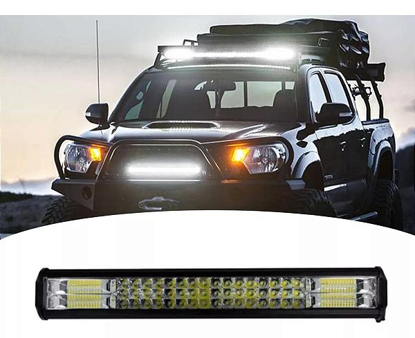 Farol De Milha Barra Led 288w 96 Leds Foco Duplo Automotivo