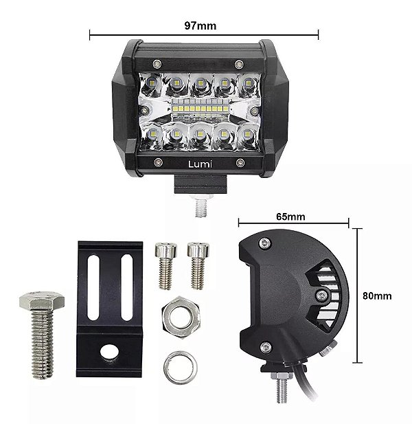 Kit Farol De Barra Super Led 8d 60w 12v-60v Off Road