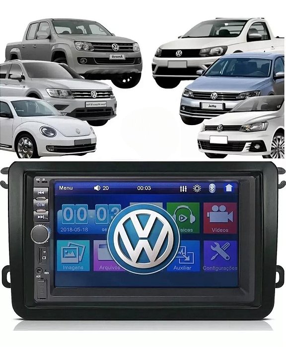 Central Multimidia Mp5 G7 G8 2 Din Vw + Moldura