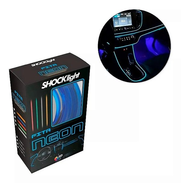 Fita De Led Neon Shocklight Painel Interior Carro 2 Metros cor Branco