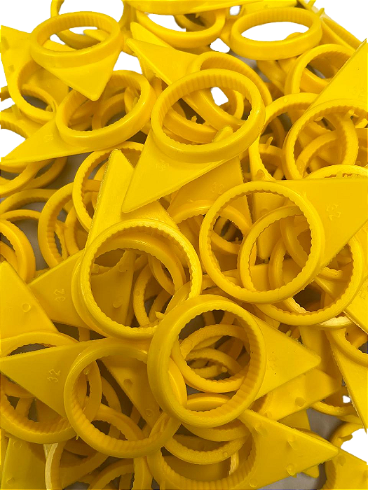 Kit 100 Indicador De Aperto De Porca Da Roda 32mm Amarelo