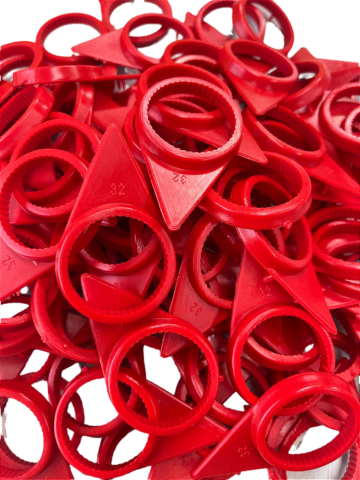 Kit 50 Indicador De Aperto De Porca Da Roda 32mm Vermelho