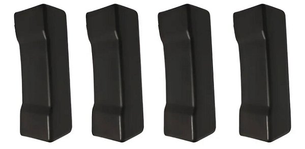 Kit 4 Tampa Pequena Perfil Aluminio Ciclista Modelo Facchini Preto