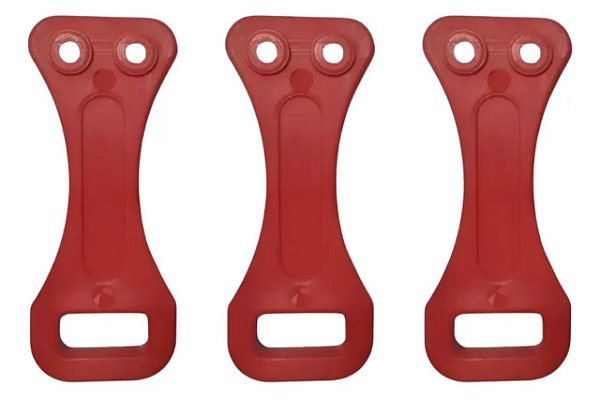 Kit 3 Presilha Fêmea Trava Porta Baú Aluminio Mod Facchini Vermelho