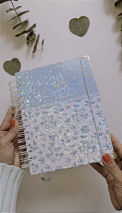 Capa Azul com Florzinhas Planner 2027 datado