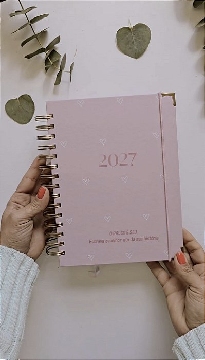 Capa Coração Rosa Planner 2027 datado