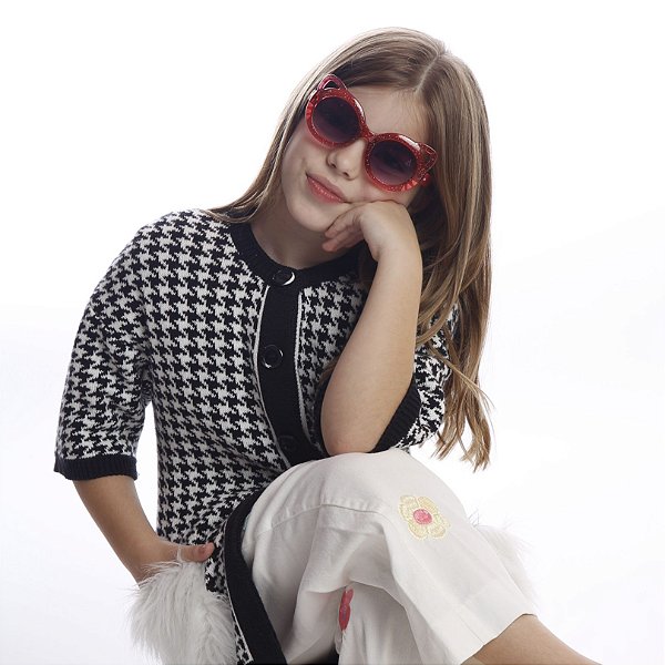 ÓCULOS de SOL - CAT RED com Brilhos - Acetato em Gatinho, lentes degrade