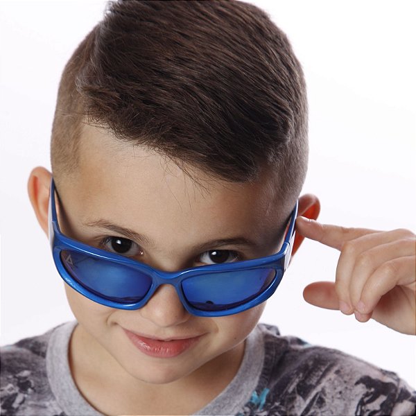 ÓCULOS de SOL - BONO BLUE mini - Esportivo em Armação TR90 azul - lentes espelhada