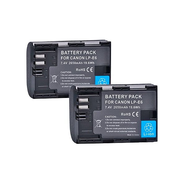 2x Bateria LP-E6 Canon R R5 R6 R7 60D 80D 6D MK II Batmax