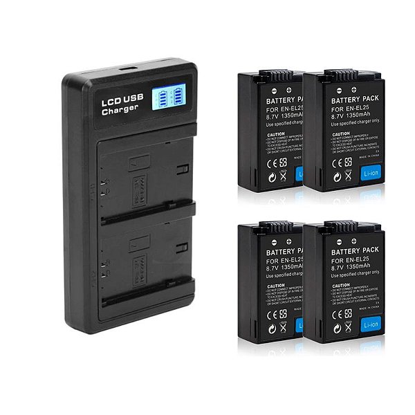 4x Bateria + Carregador EN-El25 Nikon Z50 Z30 ZFC Mamen