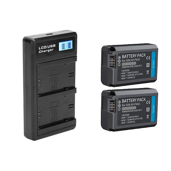 2 Bateria + Carregador NP-FW50 Sony A7S A7S2 ZV-E10 - Mamen