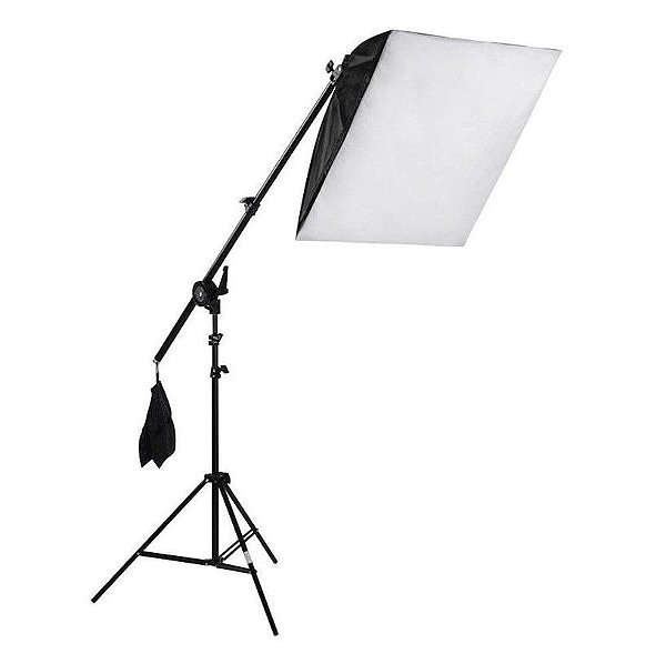 Softbox 50x70cm Com Soquete Simples Tripé Girafa 2,10m