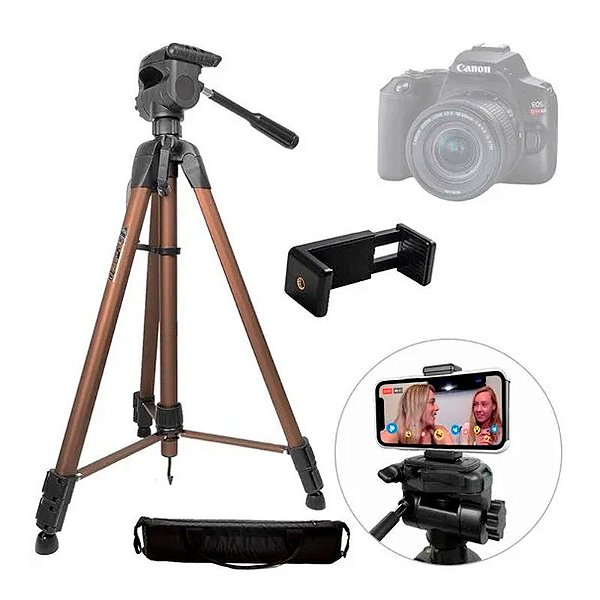 Tripé para Câmeras E Celular Weifeng WT-3770 de 1.64m