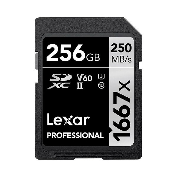 Cartão de mémoria SDXC Lexar Profissional 256gb V60 1667x