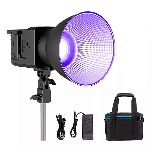 Iluminador de LED Sokani X100 RGB com Refletor e Fonte AC