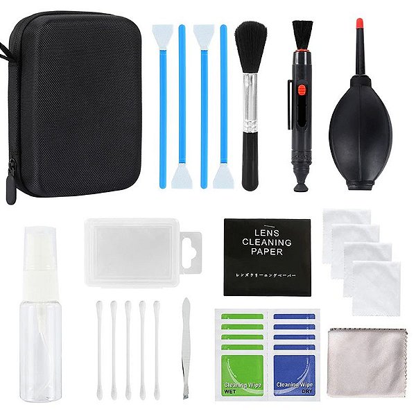Kit Limpeza Para Câmeras E Lentes Completo 46 Peças Com Case