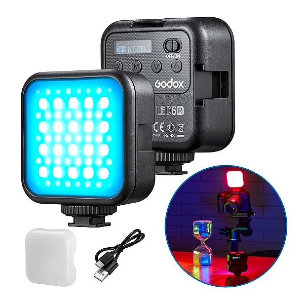 Iluminador LED RGB Bicolor Godox Litemons Led6r Para Câmeras