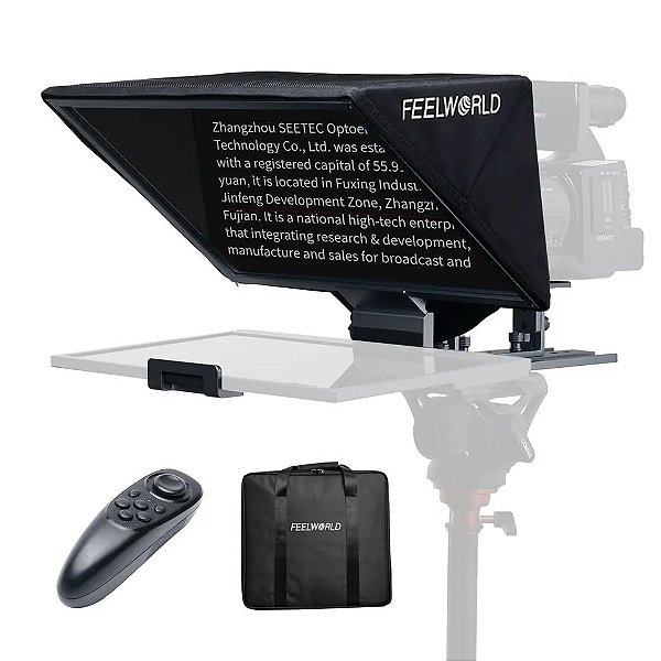Teleprompter Portátil 16'' Feelworld TP16 Smartphone Câmera