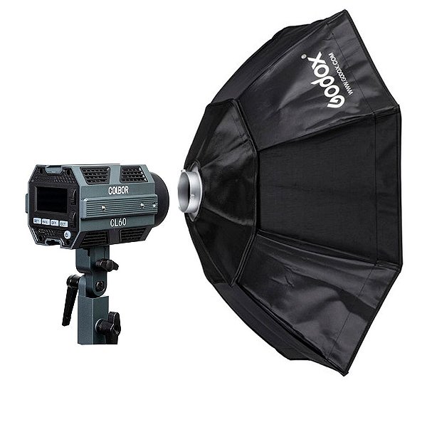 Iluminador Profissional Colbor CL60 + Softbox Octabox 95cm