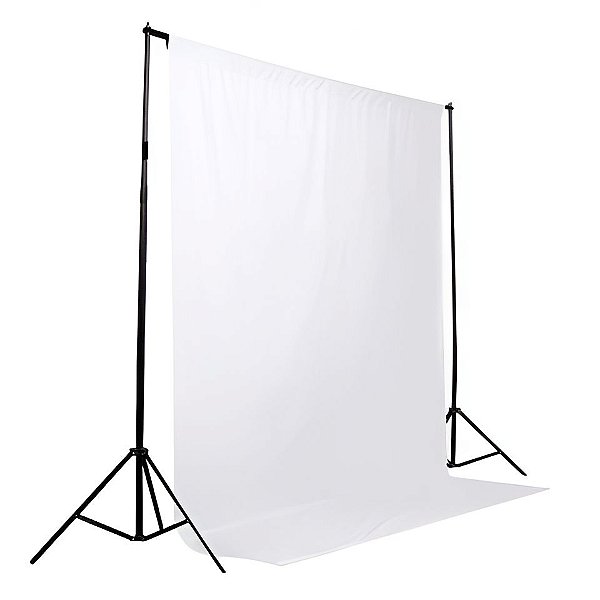 Fundo Infinito 2,60m x 3,00m + Tecido Branco de 3m Com Suporte