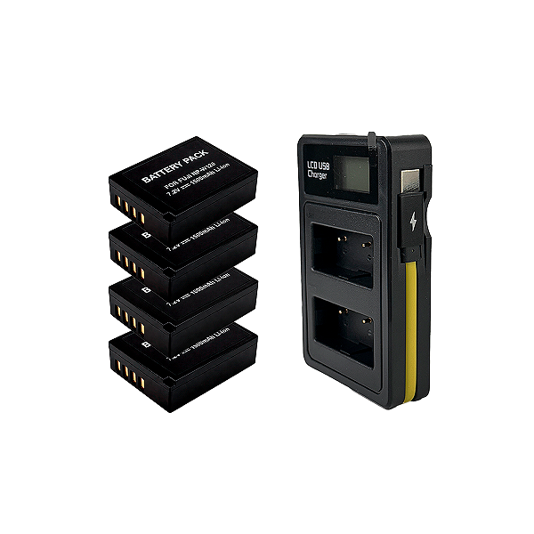 4x Bateria Np-w126 + Carregador Fujifilm X-t3 X-t2 X-t10