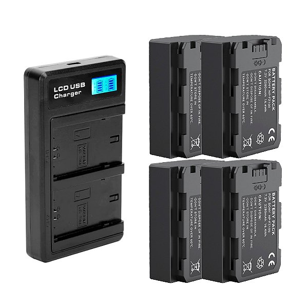 Kit 4 Bateria NP-FZ100 + Carregador Sony A7iii A7iv Fx30 FX3