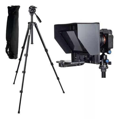 Teleprompter Portátil Feelworld Tp10 + Tripe Wt6734 Pr 1,77m