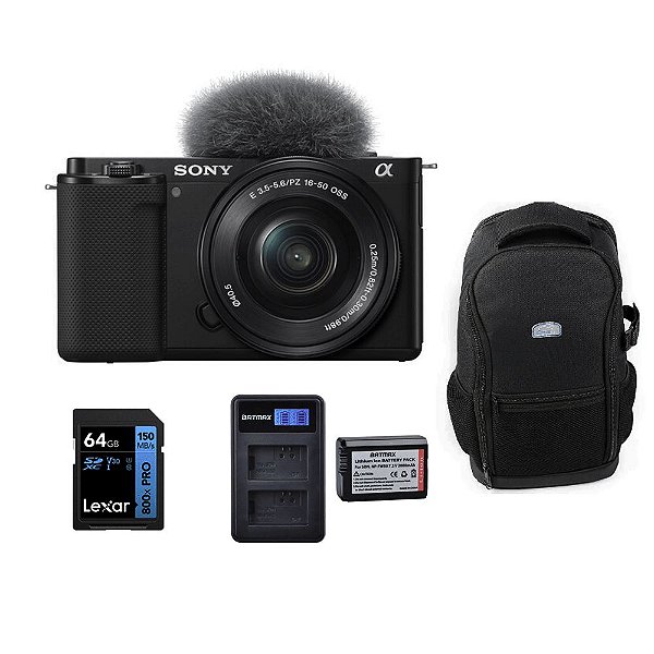 Sony ZV-E10 Kit completo para vlogging e fotografia