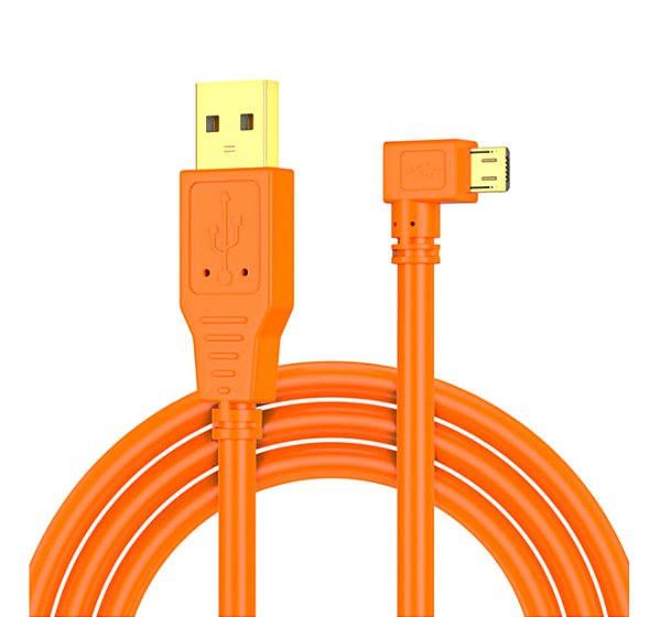 Cabo Usb P/ Micro Usb 5m - Sony A7s A7r2 A6500 Canon Sl3 90d - Laranja