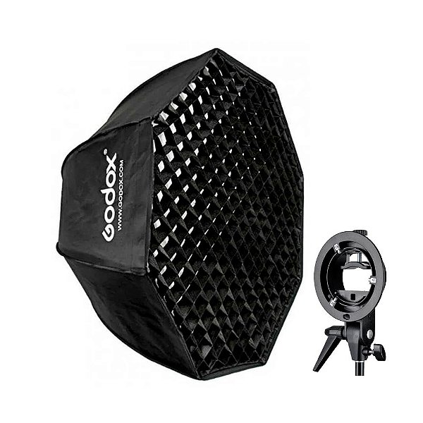 Softbox Octabox Godox Grid 95cm Bowen + Adaptador Para Flash