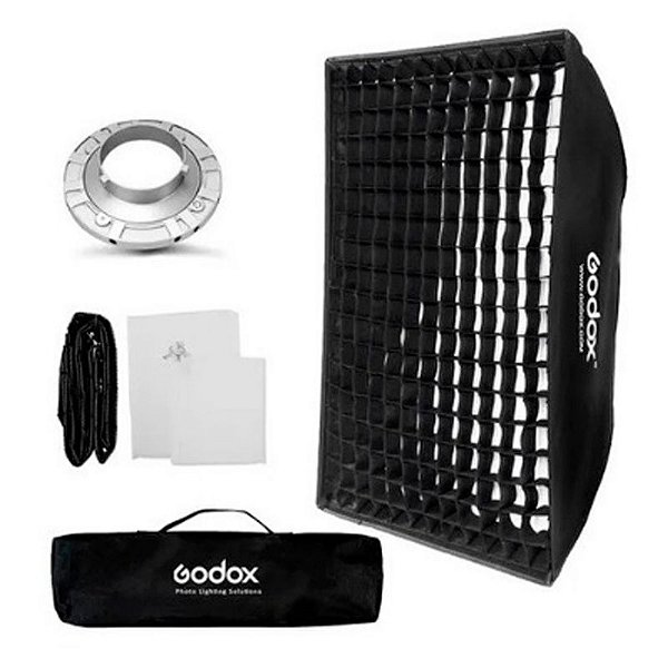 Softbox Bowens 80x120cm Godox Com Grid Colmeia Flash Tocha