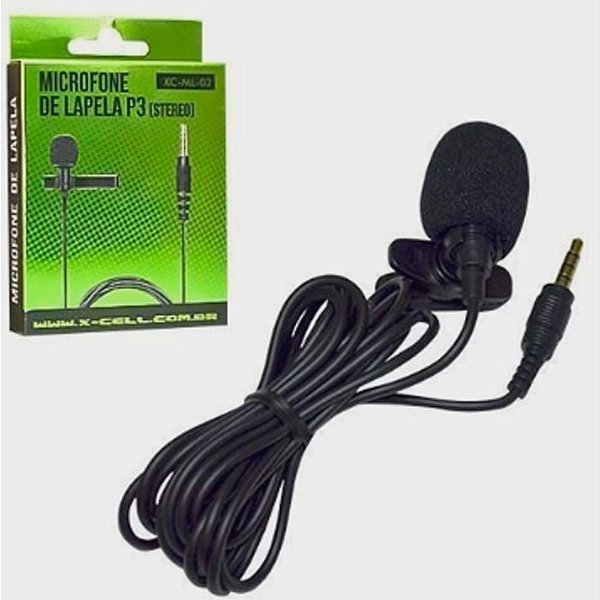 Microfone Lapela Profissional Para Câmera Celular P3 XC-ML-02