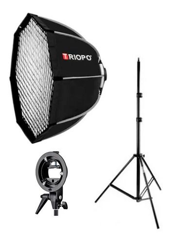 Softbox Octabox Bowen 90cm + Grid + Tripé 2,10m + Adap Flash