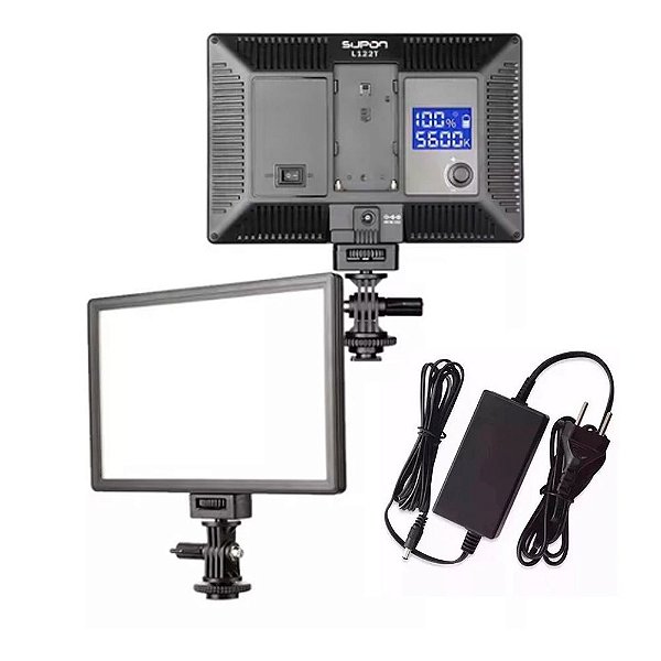 Iluminador Painel De Led L122T 3300k-5600k + Fonte de energia