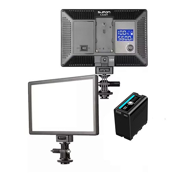Iluminador Painel De Led L122T 3300k-5600k + Bateria F970c
