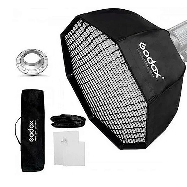 Softbox Octabox Bowens 120cm Godox Para Flash Tocha Com Grid