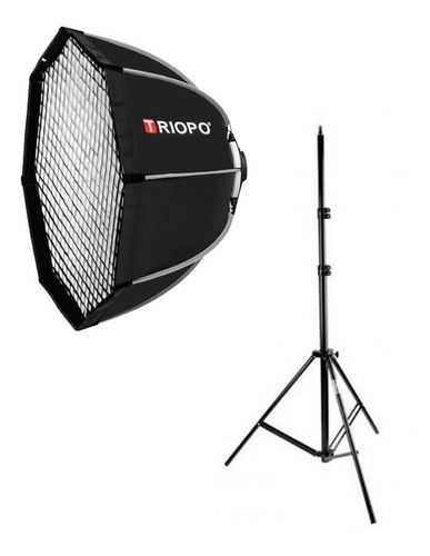 Softbox Octabox Triopo Bowen De 90cm + Grid + Tripé 2,10m