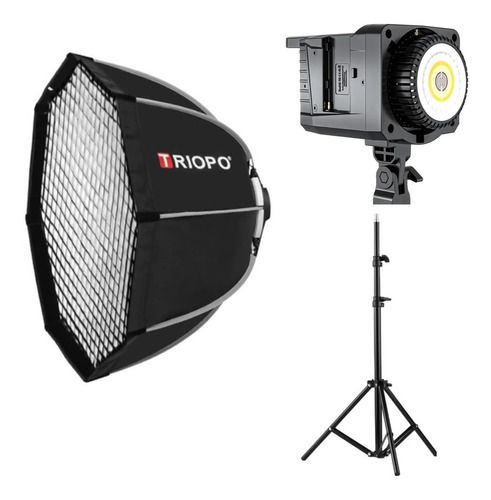Sokani X100 RGB + Softbox Octabox Triopo 120cm + Tripé 3,00m