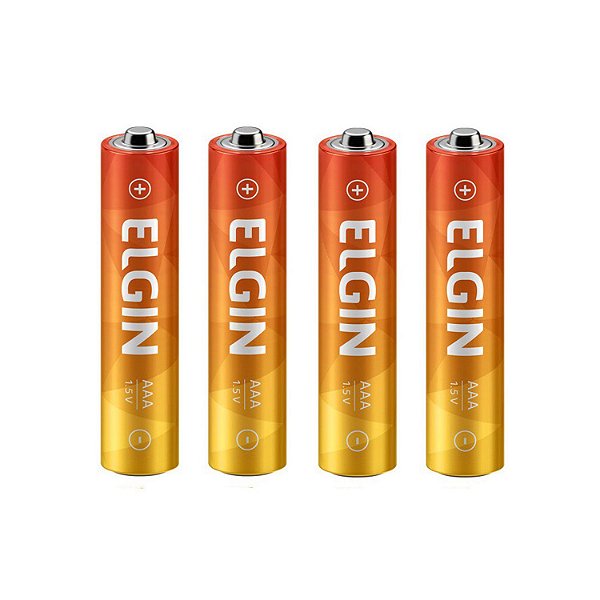 Pilha Zinco AAA (Palito) Elgin Energy LR03 - Shrink Kit com 4 pilhas